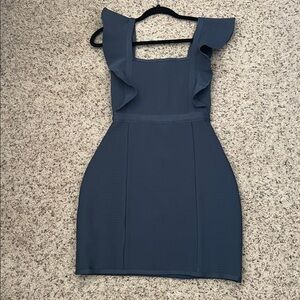 Lulu's Textured Dress in Slate Blue
